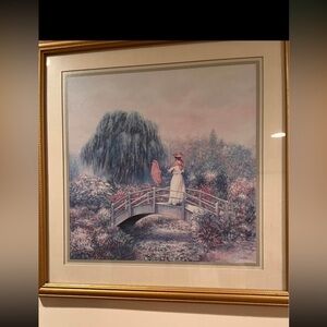 Elegant Home Interiors Vintage Landscape Art Print with Gold Frame